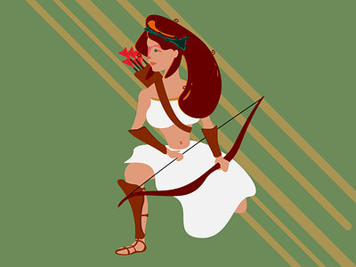 Artemis characterdesign design diana goddess greekmythology huntress illustration ladyofpower magic shozda wild wildreness