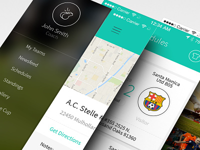 Soccer Team Management - UI/UX app clean flat ios8 iphone material mobile ui