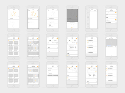 UI/UX Wireframes app clean flat ios8 iphone material mobile ui