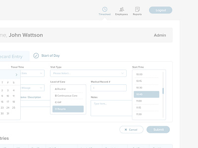 UI/UX Timesheet