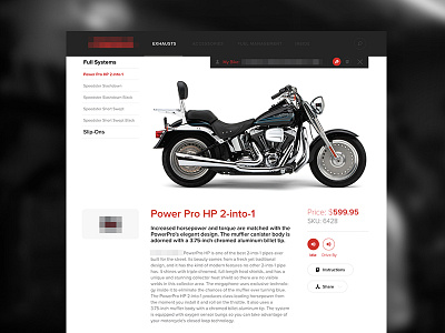 UI Motorcycle Parts Website admin app clean flat material minimal motorcycle ui