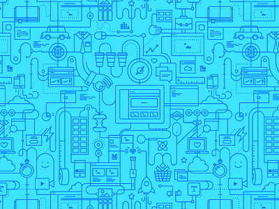Weebly Factory blue pattern wip