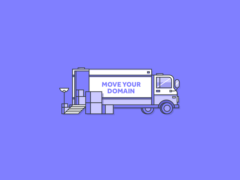 Transfer your domain 2stroke linework purple illustration vector
