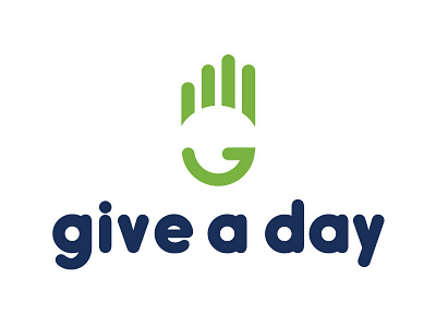 Logo Give a Day branding charity hand logo nonprofit volunteering