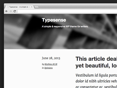 Typesense + Live preview blog body copy merriweather theme wordpress