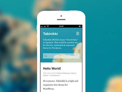 Tabinikki Live Preview blog demo free freebie responsive theme wordpress wp