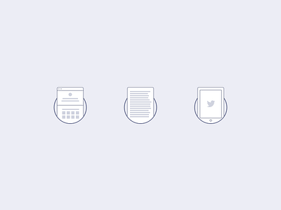 Light icons for current project circles icons lines minimalist