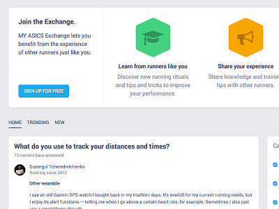 LIVE - Exchange, a new service for runners asics bright exchange forum interface run running tips ui