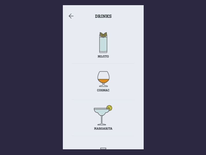 Android Drink Menu Animation by Piotr Osmenda on Dribbble
