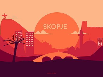 Skopje Illustration illustration.