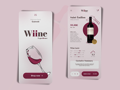 Wiine - Wine mobile ecommerce app app branding design ecommerce figma mobile app ui