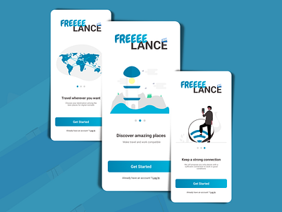Freeeelance - Freelance mobile app app appdesigne branding design figma freelance graphic design mobile app travel ui