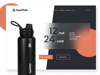 Landing Page for AquaFlask branding dailyui design landing page product design ui ux