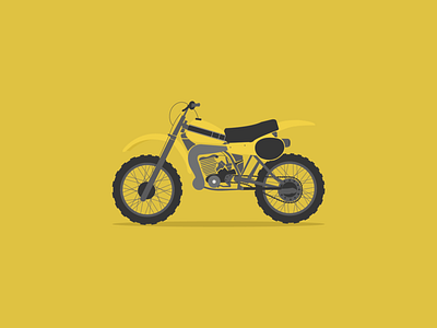 1980 YZ250G braaap design icon illustration logo motorcycle ui