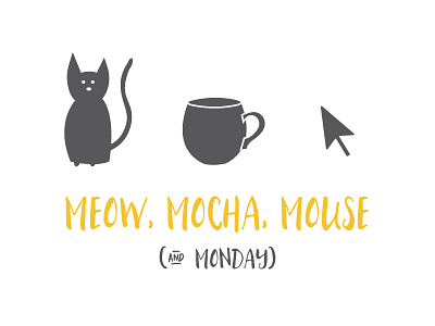 Mondays cat coffee design illustration monday