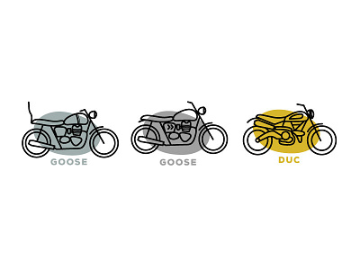 Goose Goose Duc bonneville ducati icon illustration logo motorcycle scrambler triumph