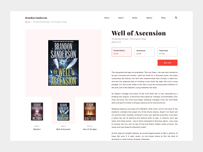 Author Inner Book (Light) author fantasy mistborn sanderson stormlight ui uiux ux web