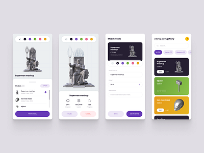 3D Printing Shop (Light) 3d app mobile model print printing shop ui ux