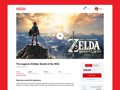 Nintendo eShop Concept - Game Page digital eshop figma nintendo nintendo switch ui uiux video games web