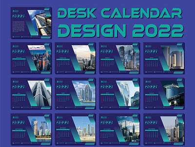 Modern desk calendar design branding calendar calendar 2022 design desk calendar desk calendar 2022 illustration wall calendar