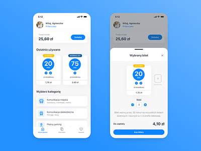 Mobile Ticket App | Electronic Tickets For Transport And Parking app dashboard design icon ticket ui ux