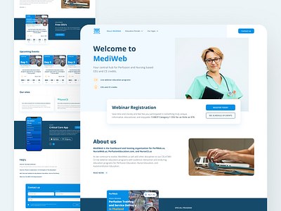 MediWeb — Live Webinar Education Programs | Website Redesign concept educational hub medical nurse programs redesign webinar website