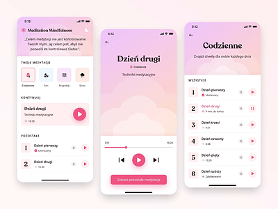 Meditation Mindfulness | Mobile App Redesign app dark meditation mindfulness player productivity redesign theme well being