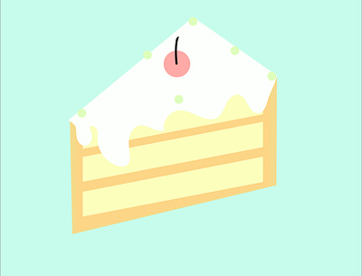 Simple cake design flat design illustration