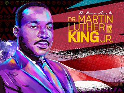 Dr. Martin Luther King Jr Day color palette design illustration portrait portrait art portrait illustration vector