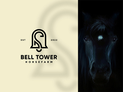 horse bell logo design for a horse farm bell business california cattle domestic entertainment farm florida graphic design horse logo logo design minimalist professional recreation retro texas timeless tower vintage