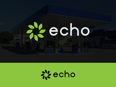 echo- logo design for eco friendly fuel station available for work brand identity branding creative logo dribbble logo designer echo fuel gas station graphic design green logo leaf logo logo design logo designer logo mark minimalist logo modern logo natural petrol recycle sustainable