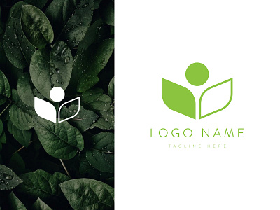 natural logo design with leaves brand identity branding green leaves logo logo design minimalist natural nature nutrition organic plant vegan