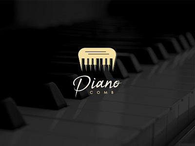 Piano + Comb creative logo design idea
