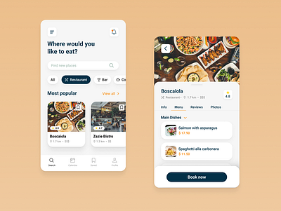 Restaurant booking app concept app restaurant booking food food app mobile design mobile ui restaurant restaurant app restaurant design ui design ux
