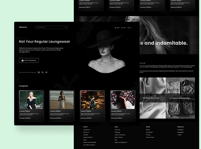 Latest Fashion E-Commerce Website black and white dark theme e commerce fashion website homepage