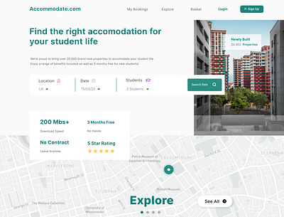 Student Accommodation Site design figma graphic design motion graphics student accommodation ui uiux website