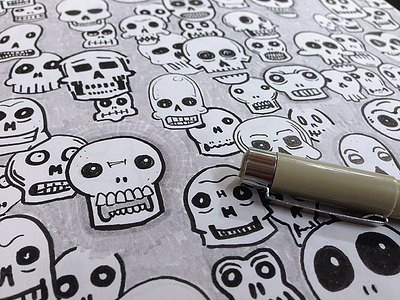 Skulls drawing sketch