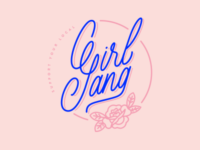 Girl Gang badge girl power graphic design lettering