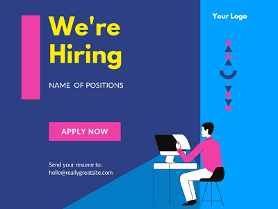 Recruitment flyre flat design flyers design hiring recruitment agency