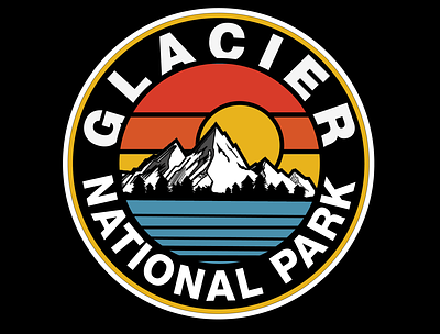 Glacier National Park | Sticker branding illustration logo mountains national park nationalparks nature sticker vector