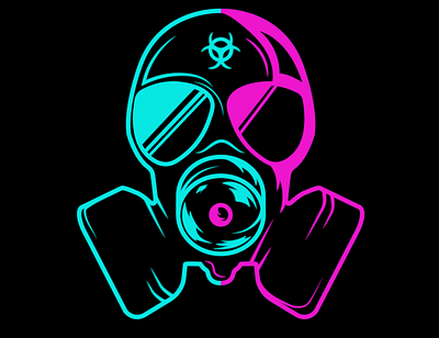 Gas Mask branding design flat illustration logo minimalistic vector