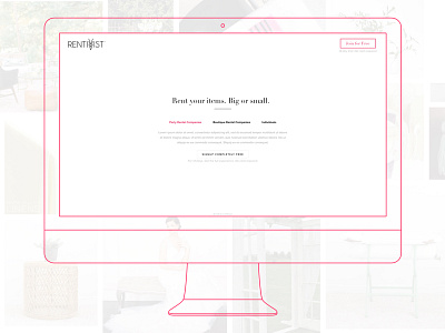 Rentivist | Landing Page conversion optimization design ecommerce feminine landing page minimal ui user interviews user stories ux web webflow