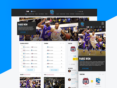 Paris Levallois home page magazine responsive sports ui ux web