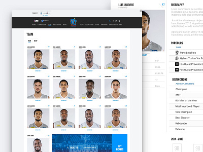 The Team of Paris Levallois design player sport team ui ux web