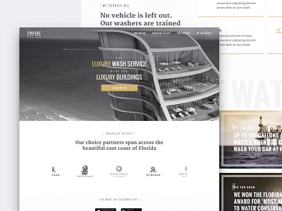 Empire Car Spa - Landing black and white car wash design environmental florida landing page ui ux web