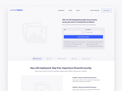 Insurance wireframe - Courtier Digital