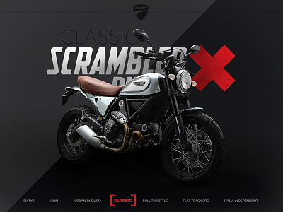 Scrambler Website Preview banner bike dark ducati motorcycle scrambler web website
