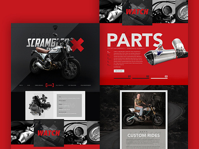 Ducati Scrambler Website bike dark ducati home homepage interface motorcycle scrambler ui web