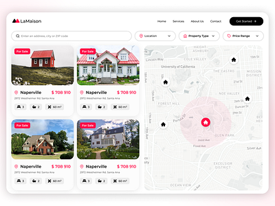 🏠 Real Estate Dashboard architecture building buy dashboard design filter home house interior light map platform property real estate realestate search store ui ux web app