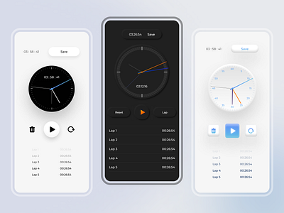 ⏱️ UI Versions for Stopwatch Design